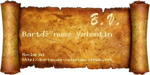 Bartánusz Valentin névjegykártya